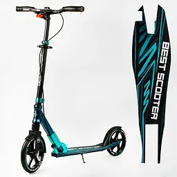 Самокат Best Scooter складаний Від 3 до 16 років Чорно-бірюзовий 000231301 - мініатюра 2