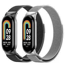 Ремінець для фітнес-браслета Boorui для Xiaomi Mi Band 8 і 9 міланська петля чорний - мініатюра 7