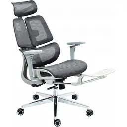 Офісне крісло GT Racer B-2450 White/Gray [121431] - мініатюра 5