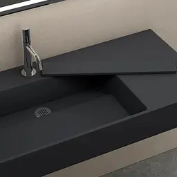 Умивальник Rea Archi 90 black matt накладний підвісний REA-U4304, Чорний матовий - мініатюра 5