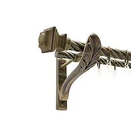 Карниз Orvit Борджеза металевий дворядний ретро скручена труба кільце металеве Антик 25\19 мм 240 см (00-00016416)