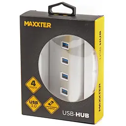 Концентратор Maxxter USB 3.0 Type-A 4 ports silver (HU3A-4P-01) - мініатюра 4