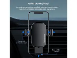 Автомобільний тримач для смартфона ColorWay Metallic Gravity Holder 3 Black (CW-CHG14-BK) - мініатюра 7