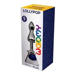 Анальная пробка Wooomy Lollypop Double Ball Metal Plug S, 8.5х2.8 см, голубой - миниатюра 4