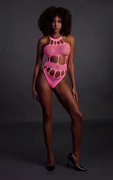 Боді Ouch! Grecian Neckline Neon, XS/XL (рожевий) - мініатюра 3