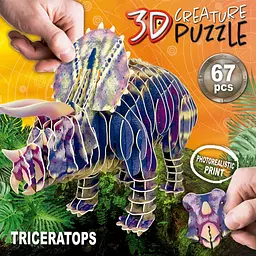Пазл 3D Educa Трицератопс, 67 елементів (19183) - мініатюра 3