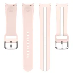 Браслет D2 для Samsung Galaxy Watch 5 - рожево-білий ширина кріплення 20мм силікон Watchbands (W16-9WB12312664) - мініатюра 5