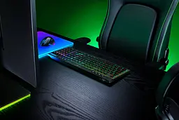 Razer Клавіатура механічна BlackWidow V4 Low-profile HyperSpeed, 104key, Green Switch, USB-A/WL/BT, EN, RGB, чорний - мініатюра 10