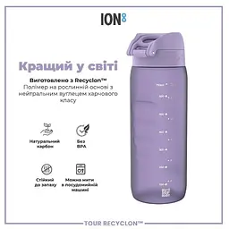 Пляшка для води ION8 750 мл (ЕКО пляшка) BPA Free Light Purple (I8RF750PERI) - мініатюра 7