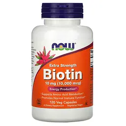 NOW Біотин із посиленою дією, Biotin (В7) 10мг - 120 капсул