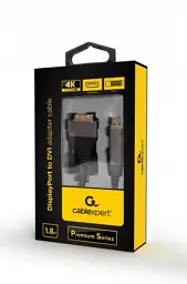 Кабель DisplayPort (M) - DVI-D (M), 1.8 м, Black, Cablexpert (CC-DPM-DVIM-4 K-6) - мініатюра 2