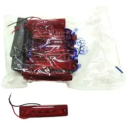 Габарит LED прямокутний 90х18 мм / 12/24V / 6 діодів / Червоний 1 шт. (K 042)