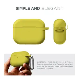 Силіконовий чохол для навушників Apple AirPods Pro 2 2022, Hang Case, жовтий, ультратонкий захисний кейс товщиною 2 мм, захист від подряпин, пилу та ударів, компактний, з карабіном для кріплення, ArmorStandart (ARM68593) - мініатюра 2