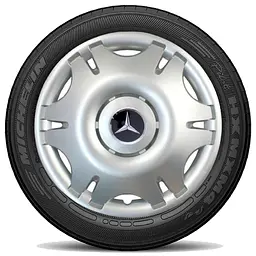 Ковпак колеса з емблемою Mercedes SKS402 R16 сірий з логотипом на вибір 4 шт