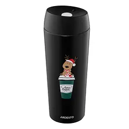 Термочашка Ardesto Сoffee Time Reindeer AR2645RN 450 мл чорна - мініатюра 3