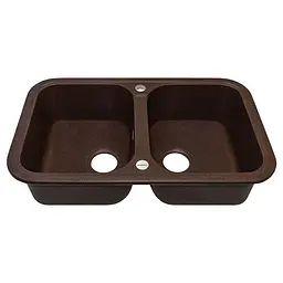 Кухонна мийка Adamant TWINS mokko 765x470x190 мм, 2 повнорозмірні чаші 76,5 см - мініатюра 2
