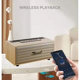 Портативна колонка ретро Kisonli G12A Bluetooth 1200mAh 8 Вт Wooden - мініатюра 2