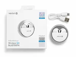 Бездротові навушники Veron M06 Round TWS Bluetooth з кейсом - мініатюра 4