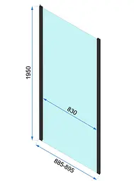 Душова кабіна Rea Rapid Slide 90x120 black REA-K6422 + REA-K6402, Чорний матовий, Універсальна, прозрачний, Чорний матовий - мініатюра 7