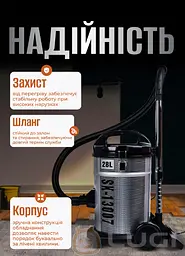 Професійний пилосос SOKANY SK-13007 з мішком 28 л, сталь - мініатюра 9