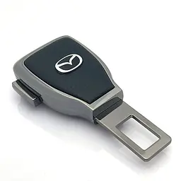 Заглушка перехідник ременя безпеки з логотипом Mazda Темний хром 1 шт
