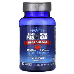 Жирні кислоти 21st Century Alaska Wild Fish Oil Mega Omega-3, 90 капсул - мініатюра 2