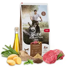 Сухий беззерновий корм для дорослих собак Mera ps fresh meat Rind&Kartoffel із свіжим м'ясом яловичини і картоплі 4 кг