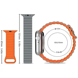 Ремінець до смарт-годинника Drobak Silicone Magnetic Link для Apple Watch All Series 38/40/41mm Starlight orange (898924) - мініатюра 3