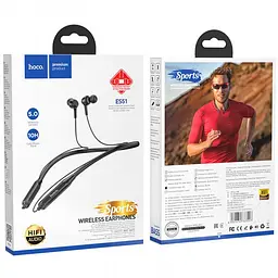 Бездротові Bluetooth навушники чорні для спорту Hoco Era Sports Wireless Earphones ES51 - мініатюра 4