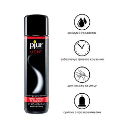Силіконовий лубрикант Pjur Light найбільш рідкий, 2в1 для сексу та масажу, 100 мл - мініатюра 3