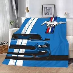 Плед 3D Синій Ford Mustang 2599_B 12433 135х160 см