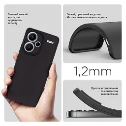 Силіконовий чохол BeCover для Xiaomi Redmi Note 13 Pro Plus 5G Black (710917) - мініатюра 3