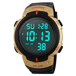 Наручний годинник чоловічий Skmei 1068 Gold, 1068GD (12261) - мініатюра 2