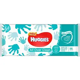Дитячі вологі серветки Huggies OverClean 56 шт.