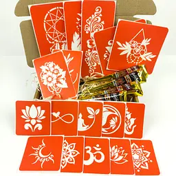 Набір хни з трафаретами для біо-тату №6 henna-set-06 - мініатюра 2