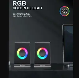 Компьютерные колонки Kisonli X12 RGB, 6Вт, для ПК и ноутбука - мініатюра 3