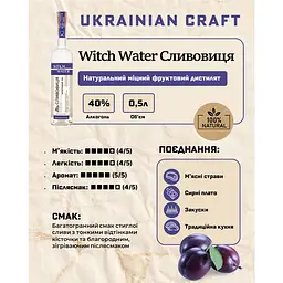 Напій алкогольний міцний плодовий Witch Water Сливовиця 40% 0.5 л - мініатюра 5