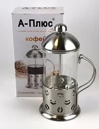 Заварник френч прес для чаю кави А-Плюс 1027 600мл френч чайник заварник скляний з пресом
