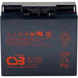 Акумулятор CSB AGM 12V [12V/17Ah/204Wh] [GP12170] [112283] - мініатюра 1