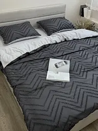 Комплект постільної білизни Ecotton Jaquard Сімейний 150х215 см cірий Grey (Сімейний сірий) - мініатюра 6