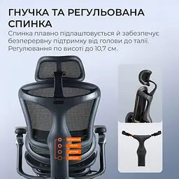 Офісне крісло Sihoo DORO C300 Pro Mesh Black with footrest (DORO-C300-PRO-M101-JT) - мініатюра 14
