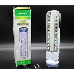 Ліхтар LED GH gh-6661 аварійний підвісний туристичний на акумуляторі 1200 mAh з сонячною батареєю - мініатюра 3