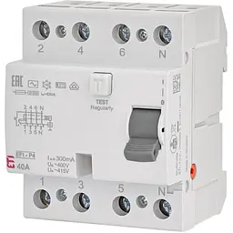 ETI Реле диференціальне (УЗО) 4р EFI-P4 40/0.3 тип AC (10kA)