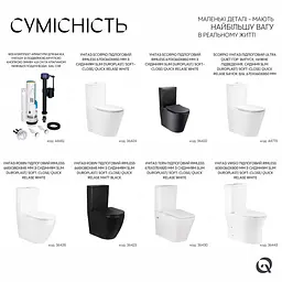 Комплект арматури для бачка унітазу Qtap WDI з подвійною круглою кнопкою змиву 4,8 см та клапаном нижньої подачі води, 3/6L CHR - мініатюра 5