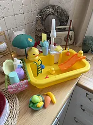 Дитяча ігрова мийка з водою Кухонний ігровий набір з краном та циркуляцією води Розвивальна іграшка для дітей - мініатюра 3