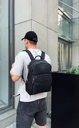 Чоловічий міський шкіряний рюкзак чорний Tiding Bag 60320 - мініатюра 2
