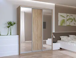 Шафа-купе Doros Сіті Лайт Дуб Cонома 1 ДСП / 2 Дзеркала 180х60х225 (44900030) - мініатюра 4