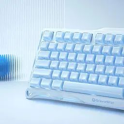 Клавіатура GravaStar Mercury K1 80 keys Kailh Cherry Pink EN BT/WL/USB Ice Blue (GSK1_BLU) - мініатюра 8