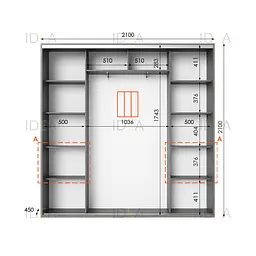 Шафа-купе Idea серія 7 210 x 45 x 210 см Венге темний - мініатюра 2