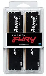 Модуль пам`яті DDR5 2x8GB/6000 Kingston Fury Beast Чорний (KF560C30BBEK2-16) - мініатюра 4